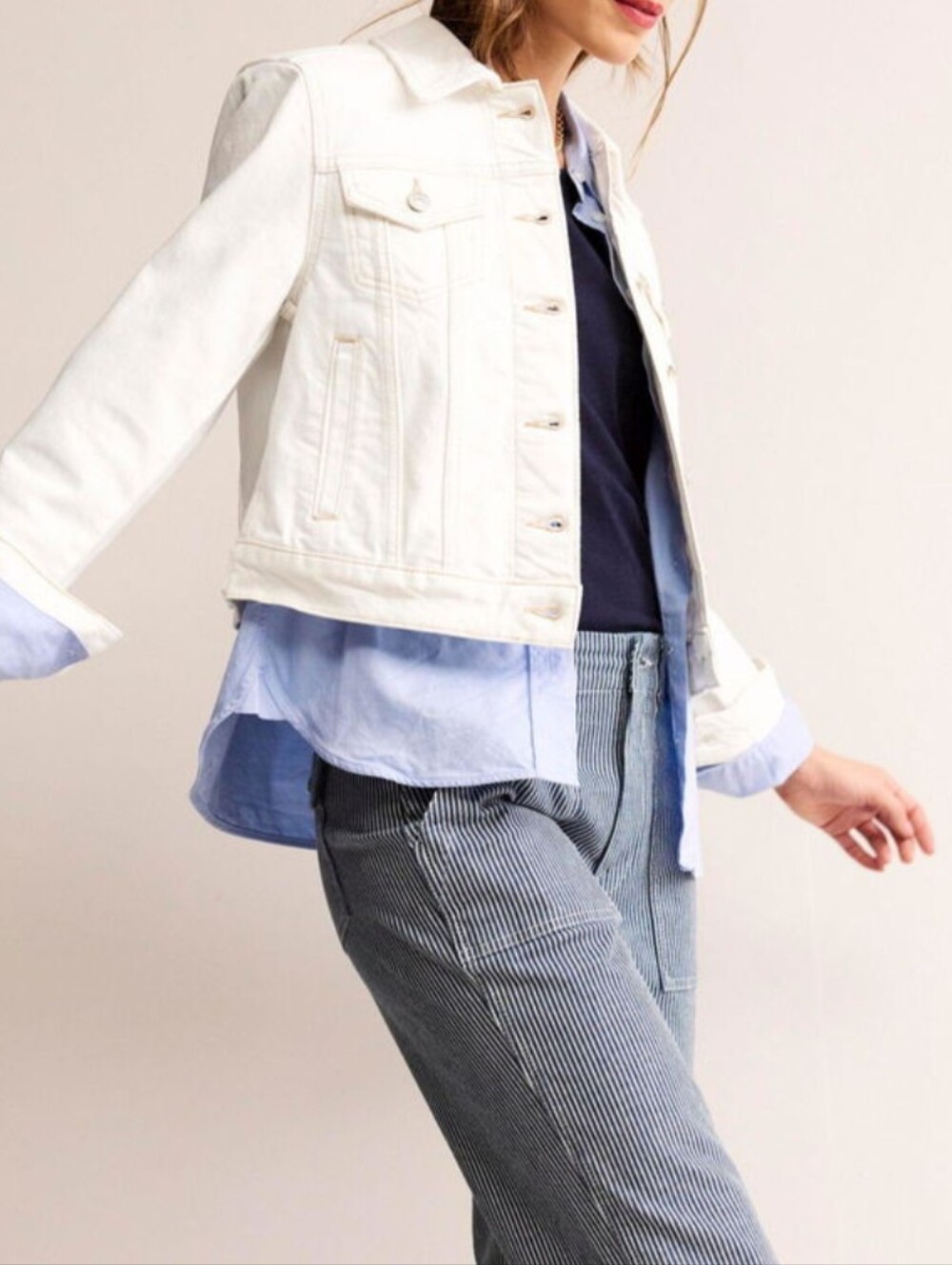 Classic Women's Cream Denim Jacket